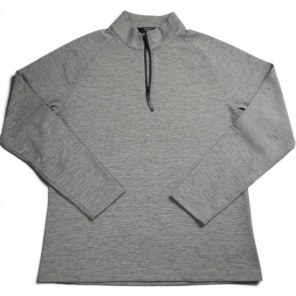 Reiss Golf Leo Mens Large Grey Quarter Zip Pullover Performance Shirt Raglan